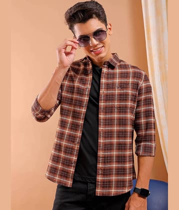 The Indian Garage Co Slim Fit Opaque Checked Cotton Casual Shirt