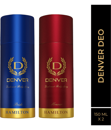 Denver Pride & Honour Long Lasting Deodorant Spray For Men 150 ml Each (Pack of 2)