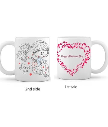 thriftkart 2 DESIGN IN 1 Ceramic Coffee Mug 1 Pcs 350 mL