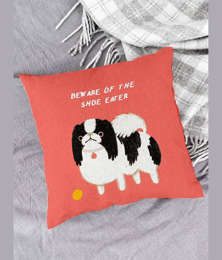 Houzzcode - Water Repellent Peach Polyester Pillow Covers 40x40x3 ( Pack of 1 )