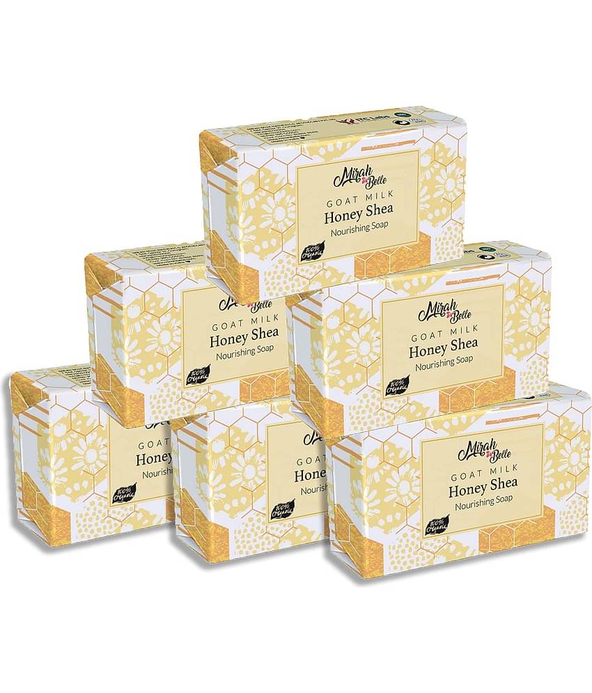 Mirah Belle Organic Goat Milk, Honey  & Shea Butter Sensitive Skin Soap 125 g Pack of 6