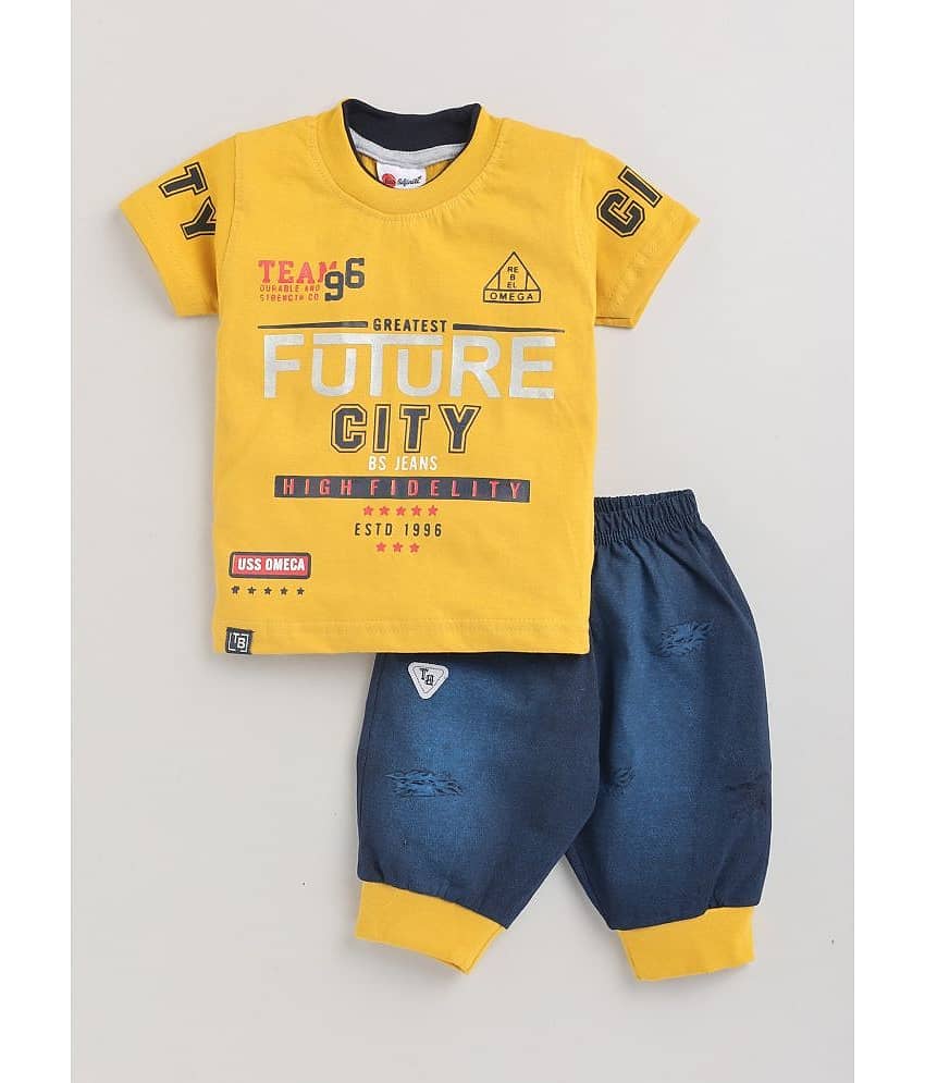 Mars Infiniti Pack of 1 Boys Cotton T-Shirt & Trackpants Set ( Blue )