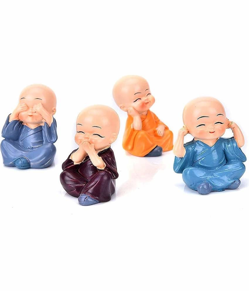 Fashion Bizz Baby Monk Buddha Figurines - Pack of 4