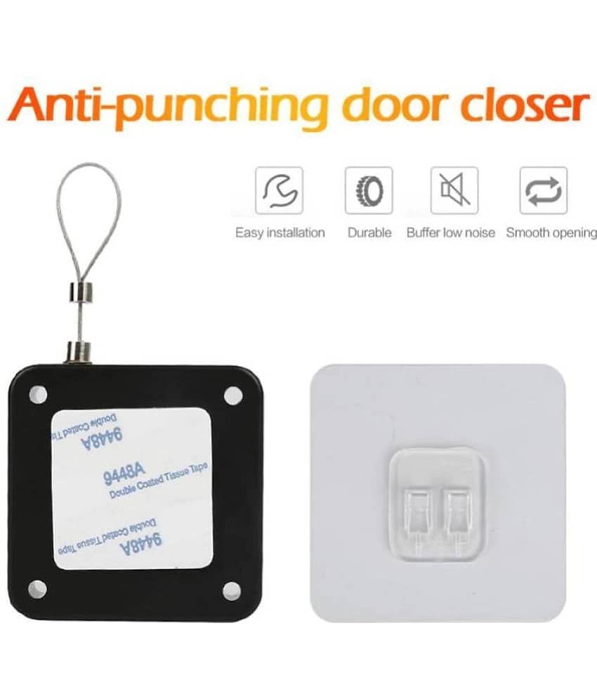 Punch-Free Automatic Sensor Door Closer, Multifunctional Automatic Door Closer, Residential Commercial Auto Door Closer with Drawstring, Closer Door for Internal, Home, Storm