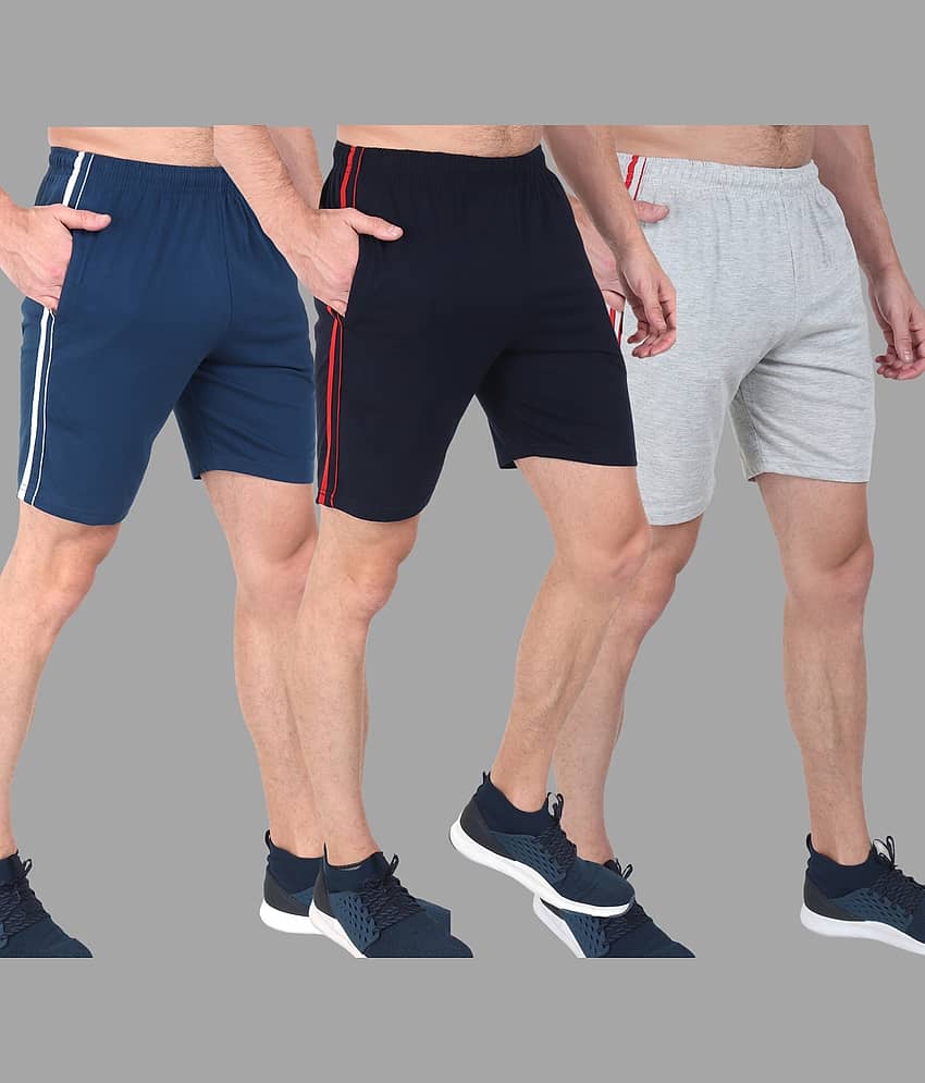 Zeffit Multi Cotton Blend Men's Shorts ( Pack of 3 )