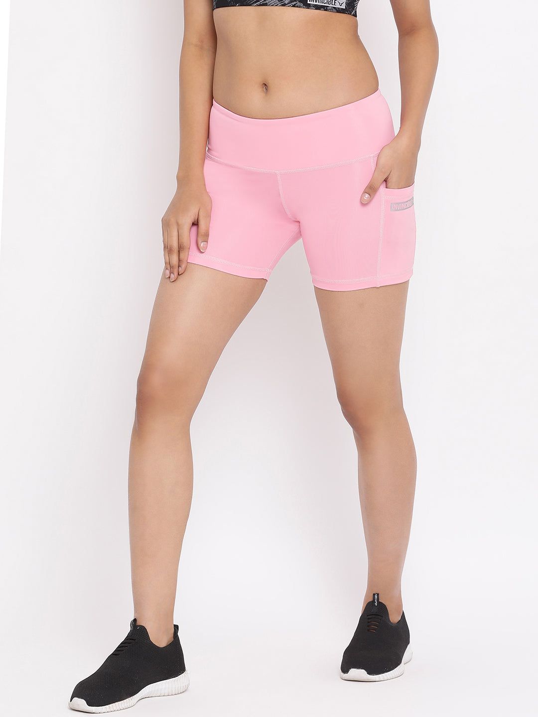 Invincible Women's Training Sports Shorts-Hot_Pink / M