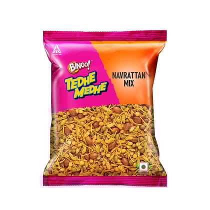 Bingo! Tedhe Medhe Navrattan Mix - Tasty Namkeen Pack for Snacks - 40gm