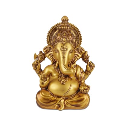 Artarium Car Dashboard Resin Vighnaharta Ganesha Idol Home Decor Item Ganesh Murti Statue for Gift Antique (Pack-1)
