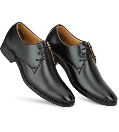 Mens Faux Leather Formal Shoes Size 7 (Black)