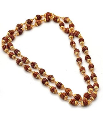 5 Mukhi Rudraksha Mala With Gold Plated Cap