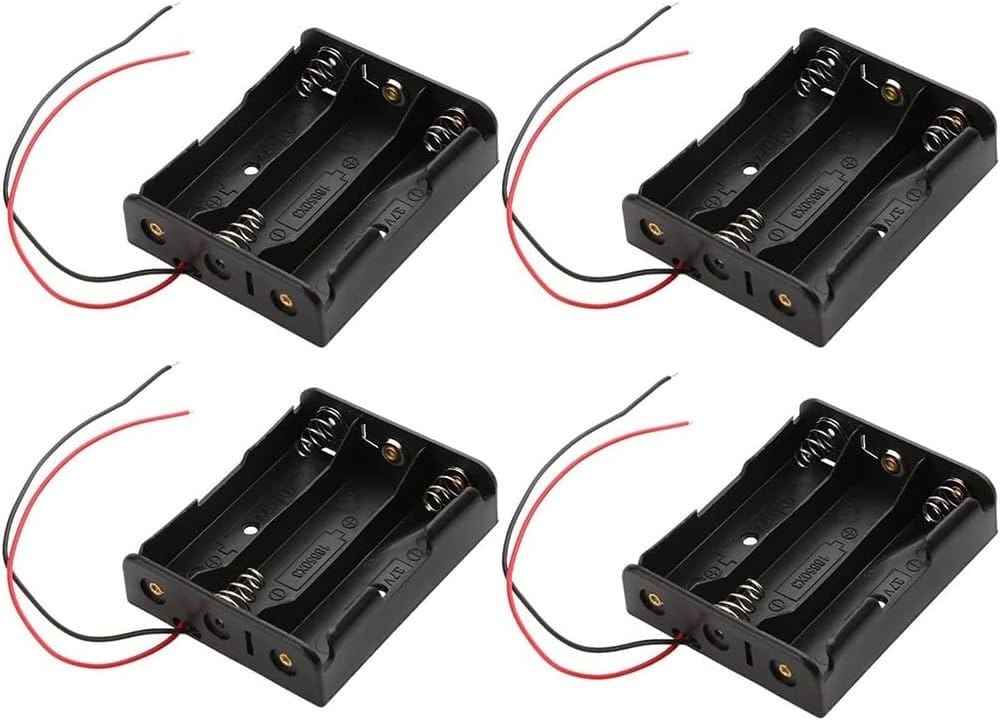4Pcs 18650 Battery Holder Box 3 Slots With Wire Leads
