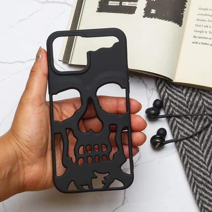 Black Hollow Skull Design Silicone case for Apple iphone 12 Pro