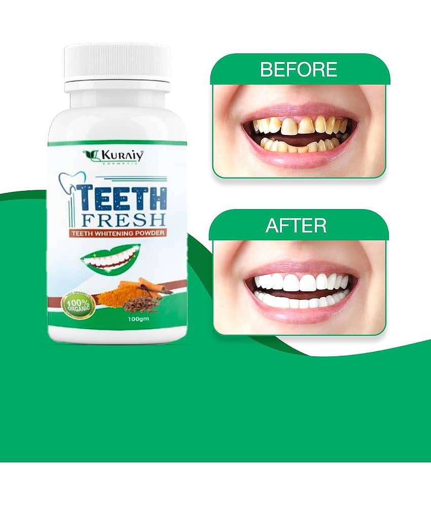 KURAIY Pearl Teeth Whitening Powder Teeth Brightening Oral Remove Plaque Stains 100g