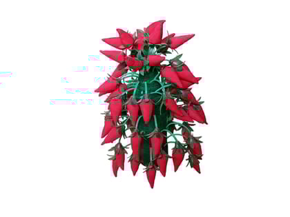 Nari Saanjh Handmade Red Chili Artificial Flower Vase for Home and Living Room