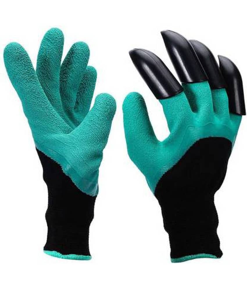 kamaly Plastic Universal Size Cleaning Glove 1 Pair Garden Gloves