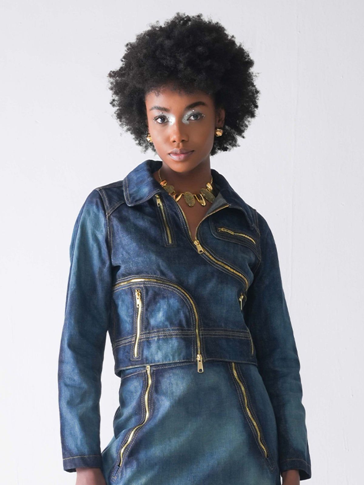 ZIP ME UP CROPPED DENIM JACKET-XS