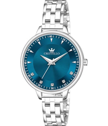 Crestello Silver Metal Analog Womens Watch