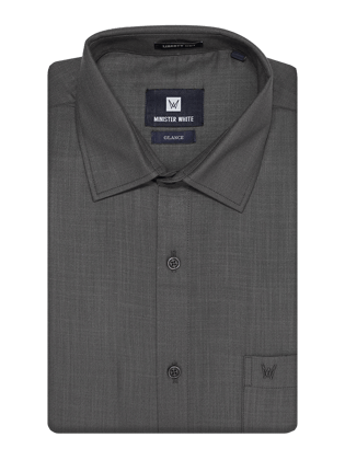 Mens Cotton Charcoal Colour Regular Fit Shirt Glance-36 / H/S / Charcoal