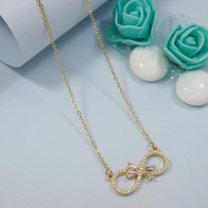 Stainless Steel Infinity Pendent Chain Necklace - STNK 4970