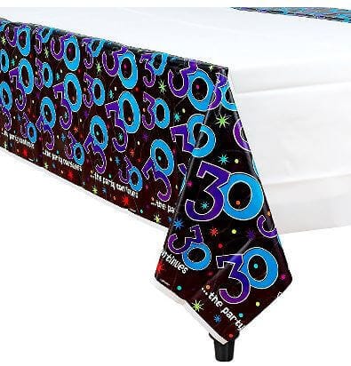 PLASTIC TABLECOVER 30TH BIRTHDAY - 54" X 102" - Party and Festive Needs | Buy online on ZillyBuy