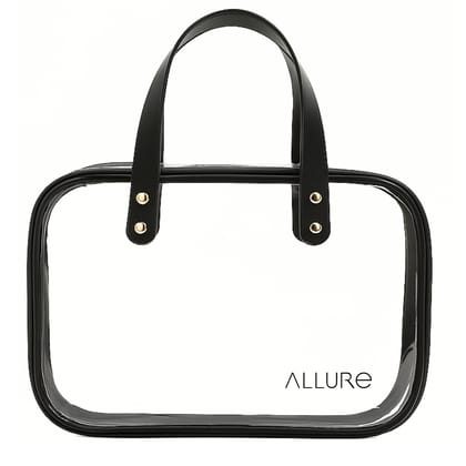 Allure Transparent Travel Makeup Bag with Handles (ATHB_11)-Transparent