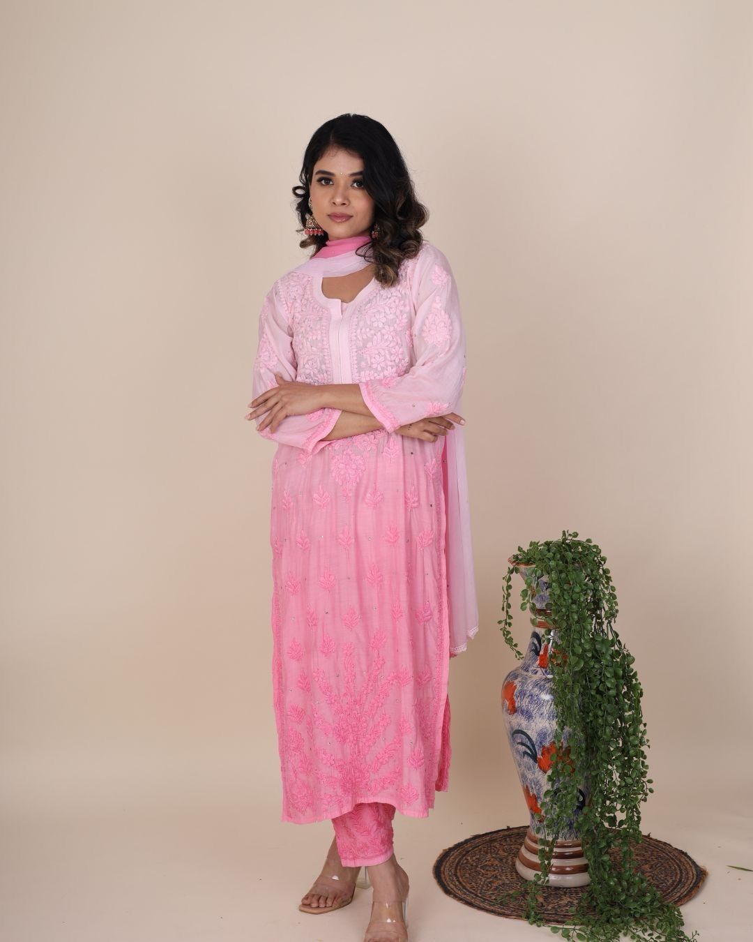 Indulge in luxury with our Gulaabo pink kurta set.