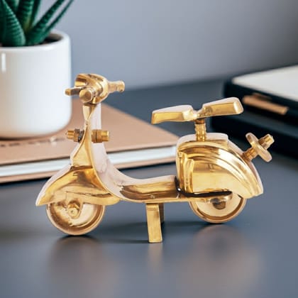 Brass Scooter Decorative Miniature | Collectible Desk Decor, Height : 3.2 Inch (ZMAS327 B)