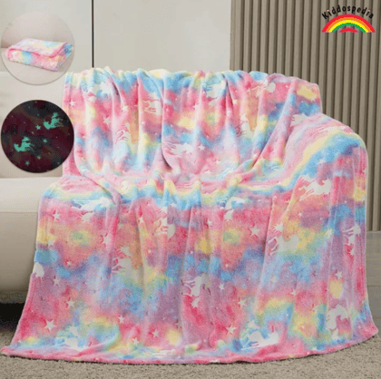 Glow in Dark Unicorn & Space Blanket for Kids | Kiddospedia