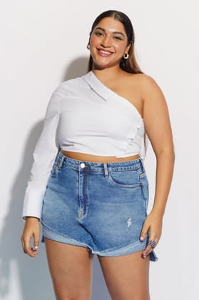 Curve Mid Blue One Turn Shorts 42