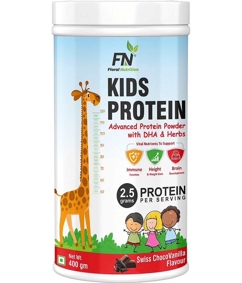 Floral Nutrition Kids Protein with DHA,Vitamin-D for Growth,Immunity Nutrition Drink 400 gm Chocolate