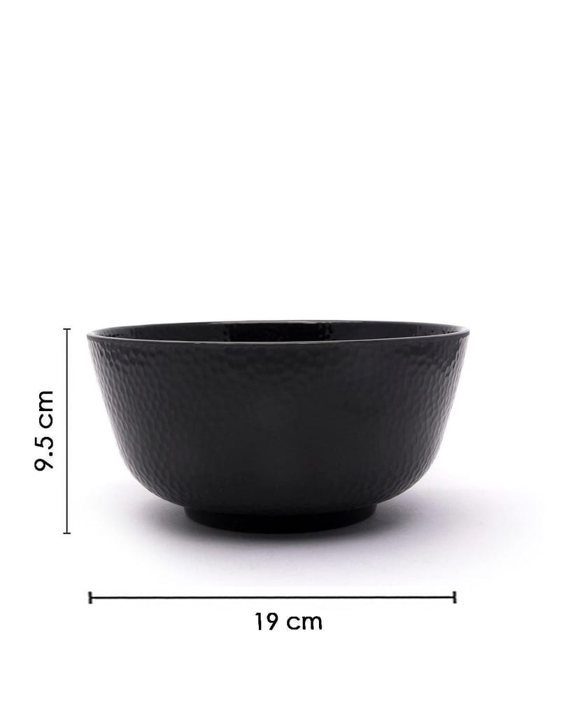Serving Bowls, Mixing Bowl, Black, Hammered, Melamine, Set of 2