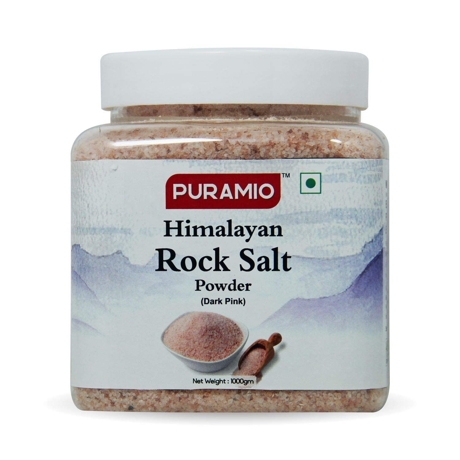 Puramio Himalayan Pink Rock Salt Powder - Dark, 1Kg
