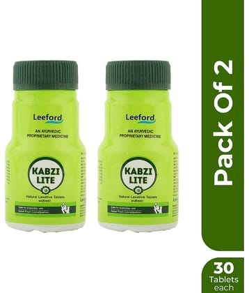 Kabzi Lite Herbal Laxative for Constipation & Bloating Relief|Non-Habit Forming & Ayurvedic Bowel Regulator  30 Tab ( Pack of 2)