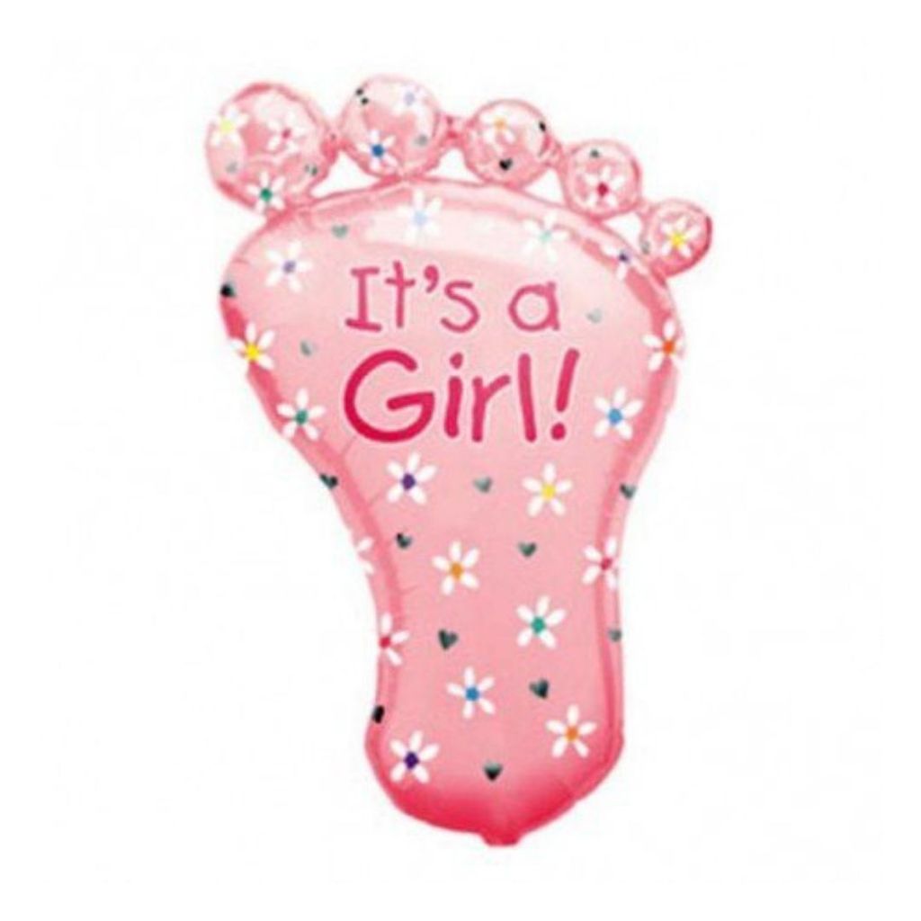It's a Girl Large Feet Shaped Balloon 26" - Party and Festive Needs | Buy online on ZillyBuy