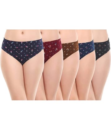XMER Pack of 5 Cotton Hipster For Women ( Multicolor )