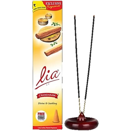 Lia Chandanam Incense Stick/Agarbatti - Provides Long-Lasting Fragrance, 90 g