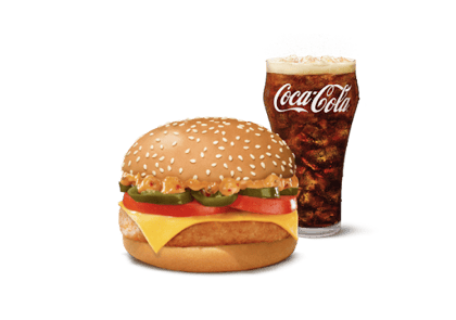 Mexican Griled Chicken Cheese Burger + Coke (M)