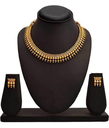 ROFARWORD Gold Brass Necklace Set ( Pack of 1 )