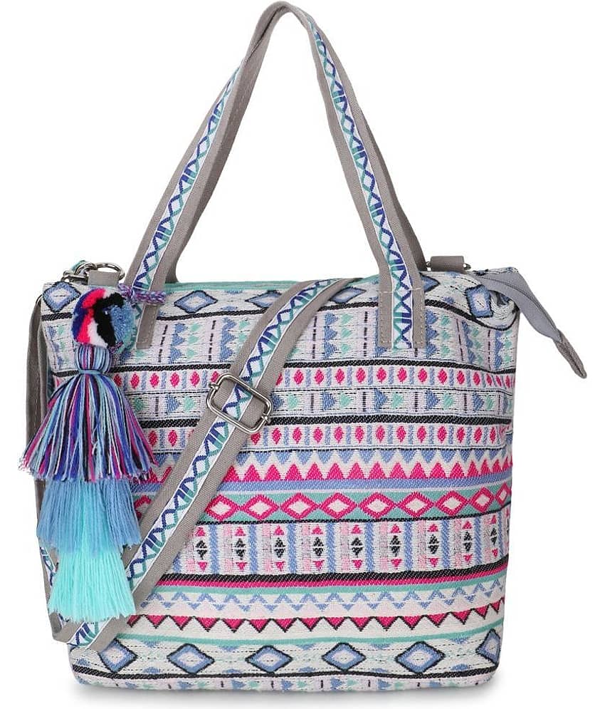 Anekaant Sling Bag Cotton Set of 1 ( Light Grey )