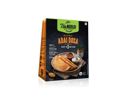 Trumillets Adai Dosa Mix 250g,Made Of Foxtail Millet A nutrient-dense grain, High In Protein,Iron,Calcium & Fibre, Ready-to-Cook,Keto-Friendly, Gluten Trumillets Adai Dosa Mix 250g,Made Of Foxtail Millet A nutrient-dense grain, High In Protein,Iron,Calcium & Fibre, Ready-to-Cook,Keto-Friendly, Gluten