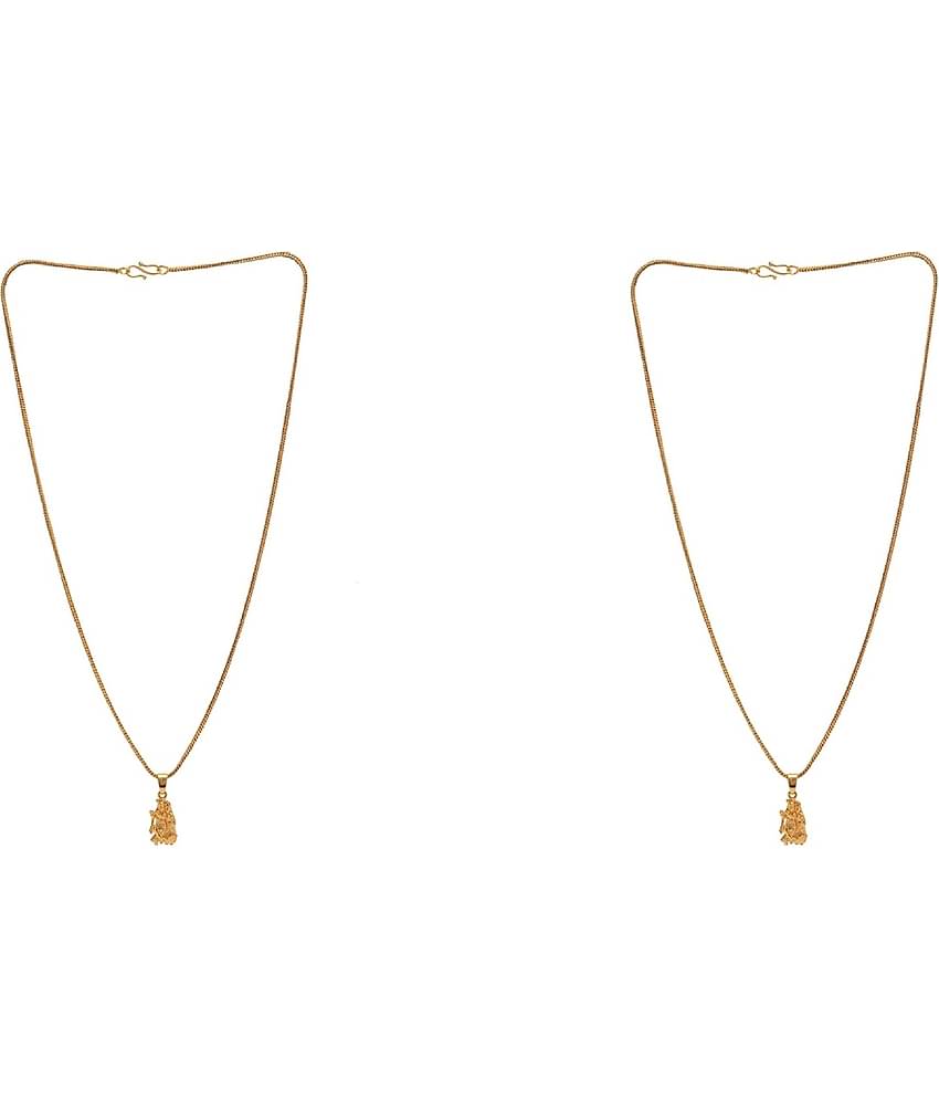 Jewar Mandi - Gold Religious Pendant With Chain ( Pack of 2 )
