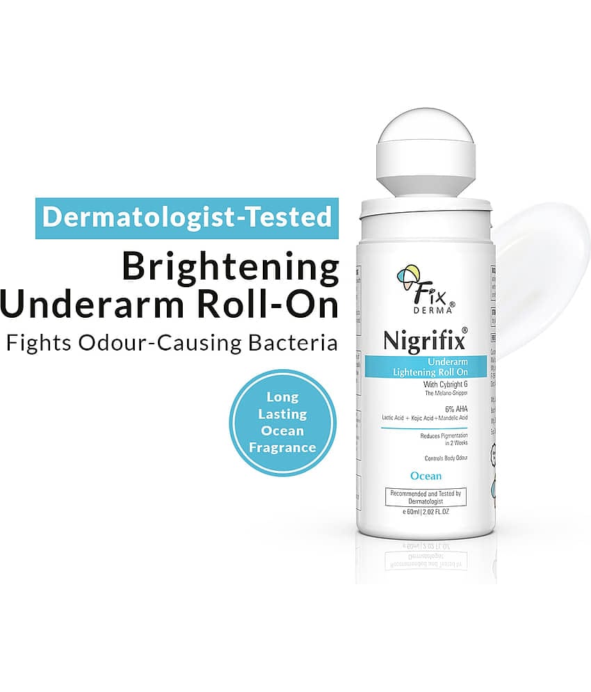 Fixderma Nigrifix Underarm Ocean Roll On With 6% AHA,Lactic Acid  Brightens Underarm 60ml