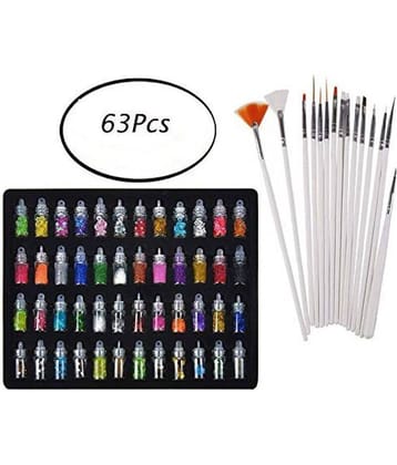FOK Nails 63 no.s 48 Bottles 3d Nail Art Set, 15Pcs Nail Art Brush