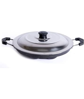 HomePro - Non-Stick Appam | Aluminum | 12 Cavity Pot | Appam Patra | Black Color | 1200 ml ( Pack of 1 )