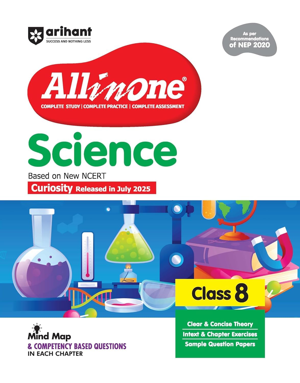 Arihant All in One Science (Curiosity) Class 8 Book, NCERT Based, with Mind Maps, Theory, Practice Questions and Sample Papers [Paperback] [Oct 30, 2024] Arihant