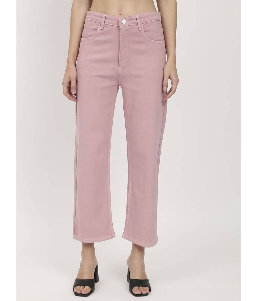 AngelFab - Pink Denim Straight Fit Women's Jeans ( Pack of 1 )