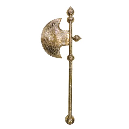 Pure Brass Bhagwan Parshuram Axe (Farsa) | Temple & Home Worship Item, Height : 51 Inch (ZMAS650 I)