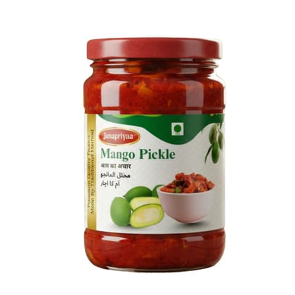 Mango Pickle Tangy & Spicy Achar with Real Mango Pieces, Authentic Indian Homemade Style, Made with Natural Ingredients, Freshness Locked Airtight Seal Jar