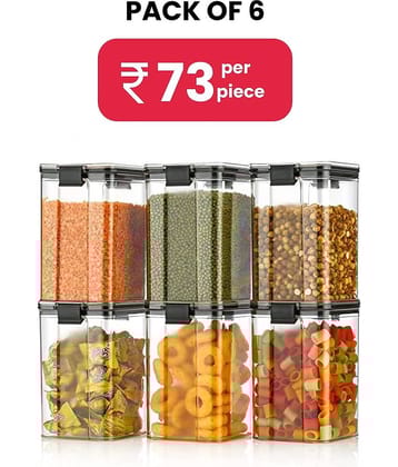 Anshri Jar and Container Polyproplene White Food Container ( Set of 6 )