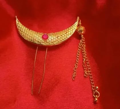 Maharashtrian Gold Plated Chandrakor Hair Accessory